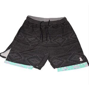 Chubbies The Quest 7" Shorts Ultimate Training Men's LARGE Geometric Teal Liner